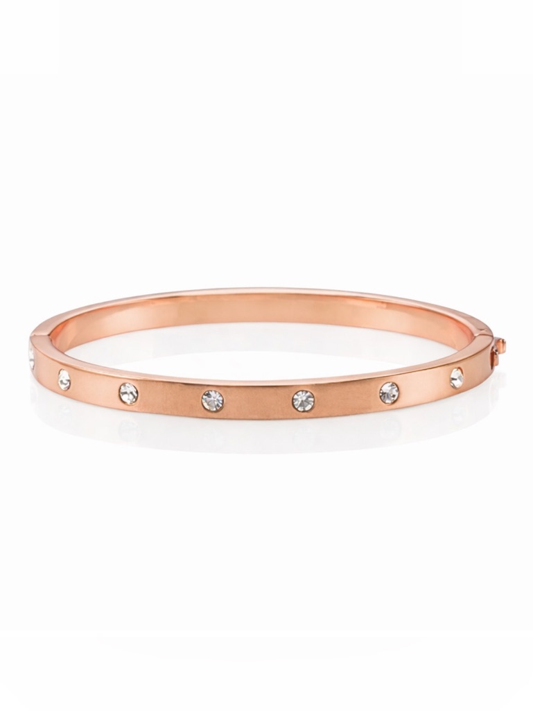 Kate Spade Rose Gold-Tone Crystal Accent Bangle
